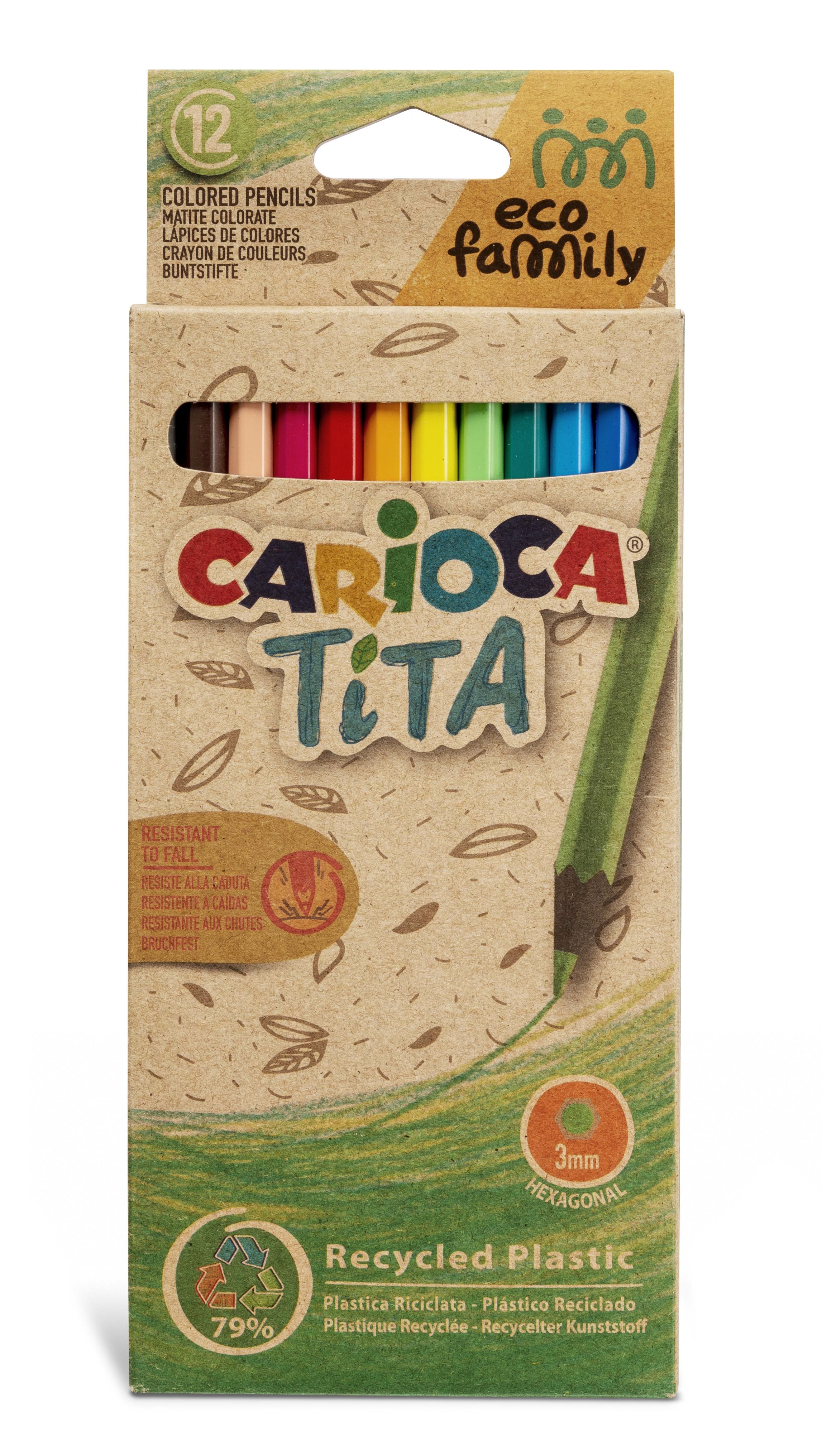 Colored pencils CARIOCA TITA ECOFAMILY, 12pcs