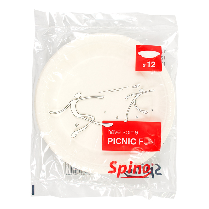 Paper plates SPINO Picnic Fun with diameter 22 cm, 12 pcs/pack